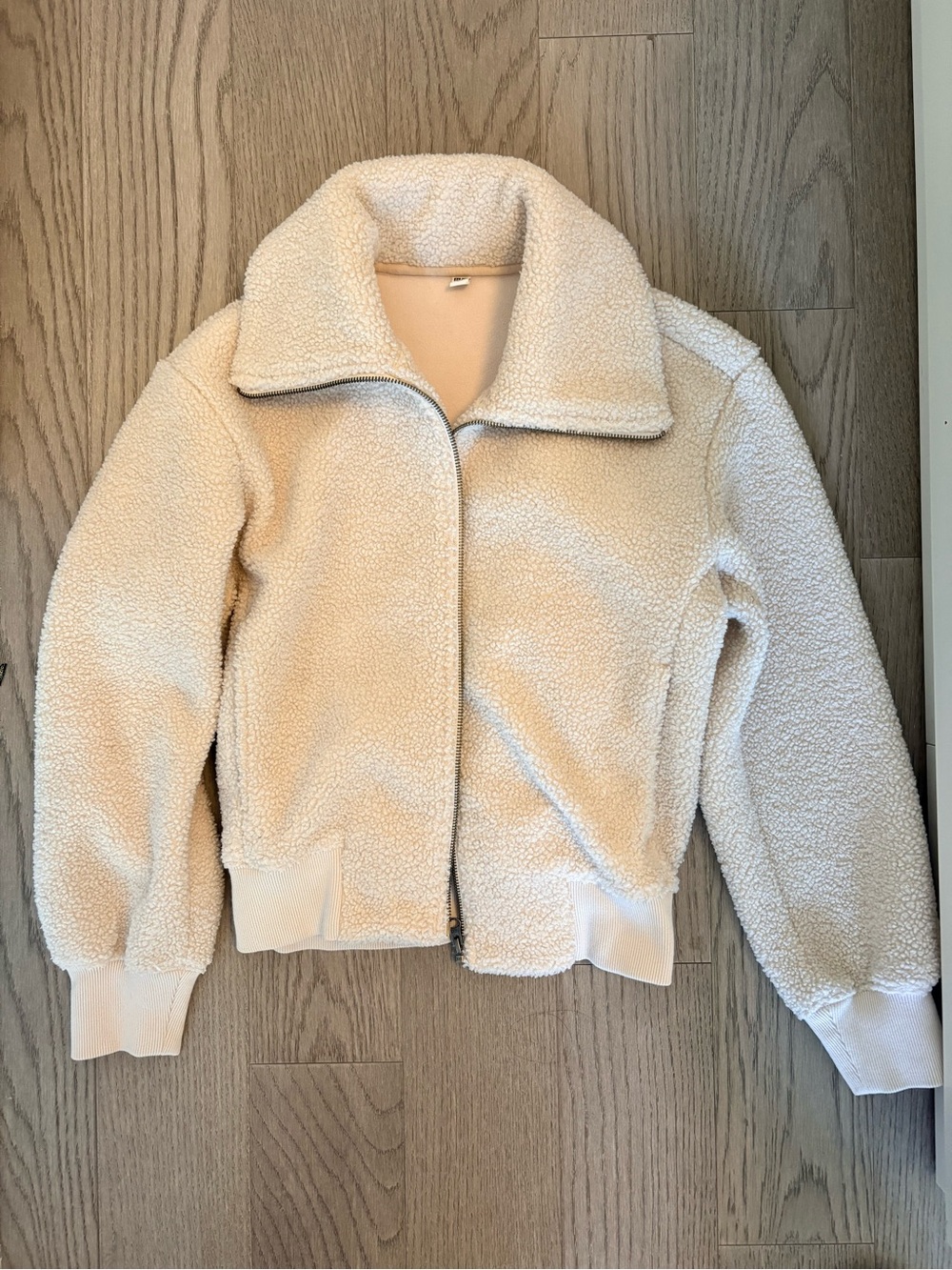 Uniqlo Cream Teddy Sherpa Zip Jacket